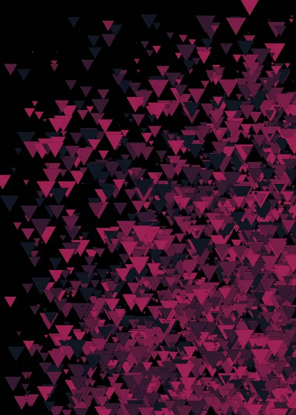Arte Abstracto Coloridos Triángulos Distribuidos Sobre Fondo Negro — Vector de stock