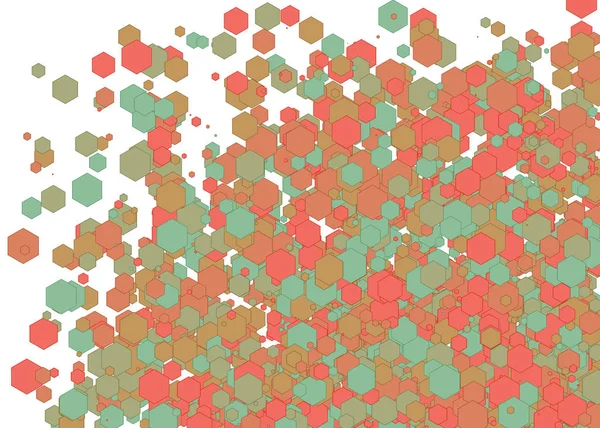 Arte Abstrata Polígonos Coloridos Distribuídos Fundo Branco —  Vetores de Stock