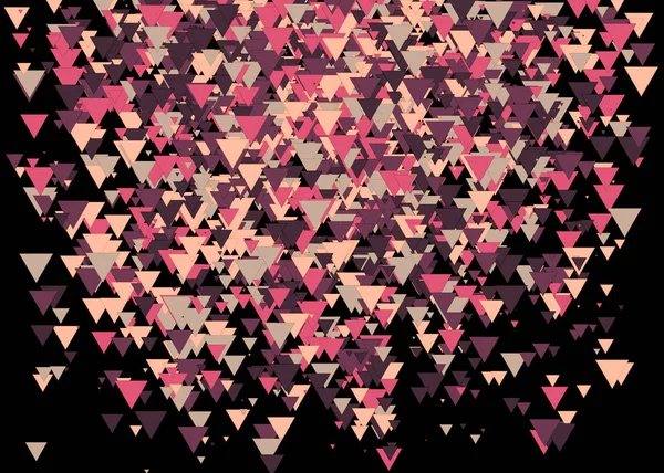 Arte Abstracto Coloridos Triángulos Distribuidos Sobre Fondo Negro — Vector de stock