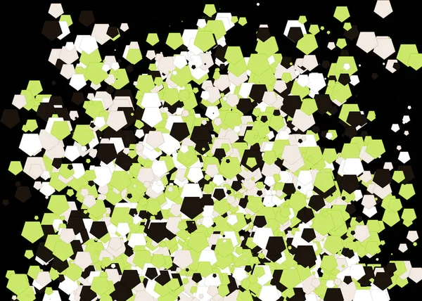 Абстрактне Мистецтво Барвисті Розподілені Багатокутники Чорному Тлі — стоковий вектор