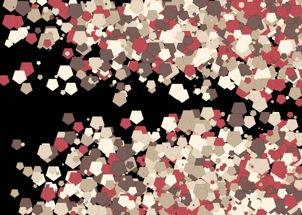 Αφηρημένη Τέχνη Πολύχρωμα Κατανεμημένα Πολύγωνα Μαύρο Φόντο — Διανυσματικό Αρχείο