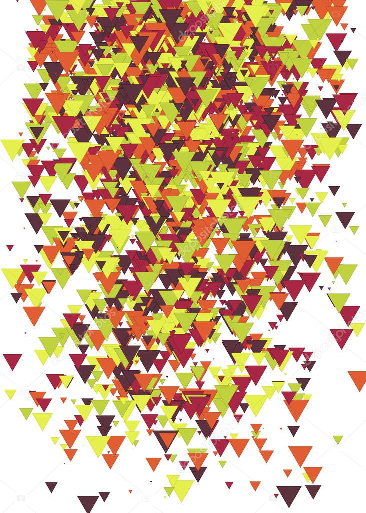 abstract art colorful distributed triangles on white background 