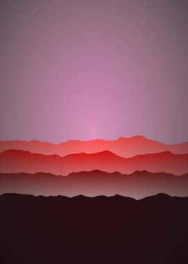 Renkli dağlar manzara üretken sanat arkaplan çizimi