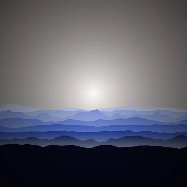 Montanhas Escuras Azuis Paisagem Arte Geradora Fundo Ilustração — Vetor de Stock