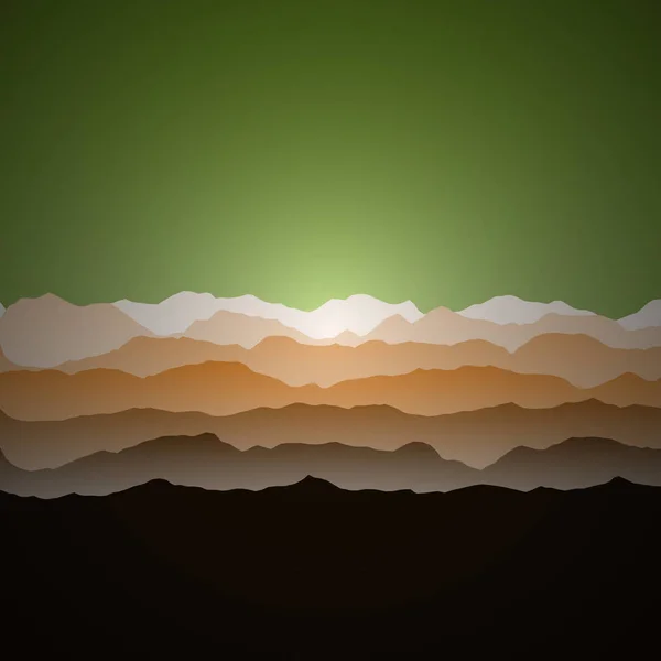 Bunte Berge Landschaft Generative Kunst Hintergrund Illustration — Stockvektor