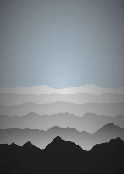 Σκούρο Και Μπλε Βουνά Τοπίο Δημιουργική Τέχνη Φόντο Εικονογράφηση — Διανυσματικό Αρχείο