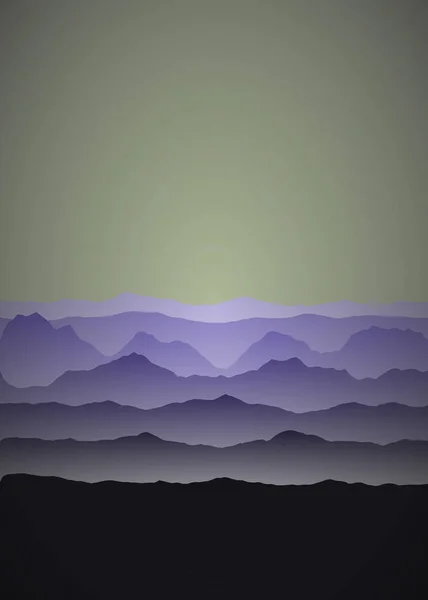 Σκούρο Και Μοβ Βουνά Τοπίο Παραγωγική Τέχνη Φόντο Εικονογράφηση — Διανυσματικό Αρχείο