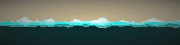 Montañas Oscuras Azules Paisaje Arte Generativo Fondo Ilustración — Vector de stock