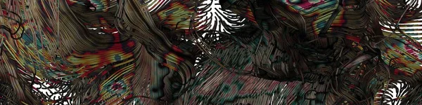 Абстрактне Мистецтво Барвисті Лінії Випадкового Розподілу Обчислювальне Генеративне Мистецтво Чорному — стокове фото