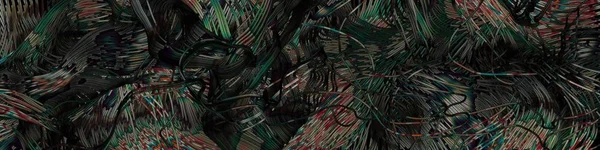 Abstrakcyjna Sztuka Kolorowe Linie Losowa Dystrybucja Computational Generative Art Czarnym — Zdjęcie stockowe