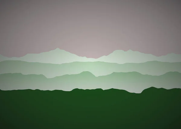 Montanhas Escuras Verdes Paisagem Arte Geradora Fundo Ilustração — Vetor de Stock