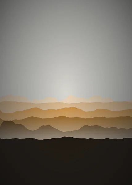 Σκούρο Και Κίτρινο Τοπίο Βουνά Παραγωγική Τέχνη Φόντο Εικονογράφηση — Διανυσματικό Αρχείο