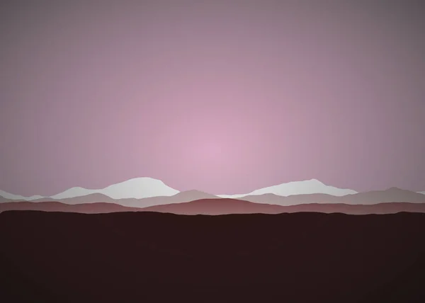 Σκούρο Και Ροζ Βουνά Τοπίο Παραγωγική Τέχνη Φόντο Εικονογράφηση — Διανυσματικό Αρχείο