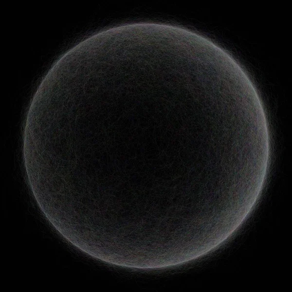 Abstract generative art grey sphere on dark background