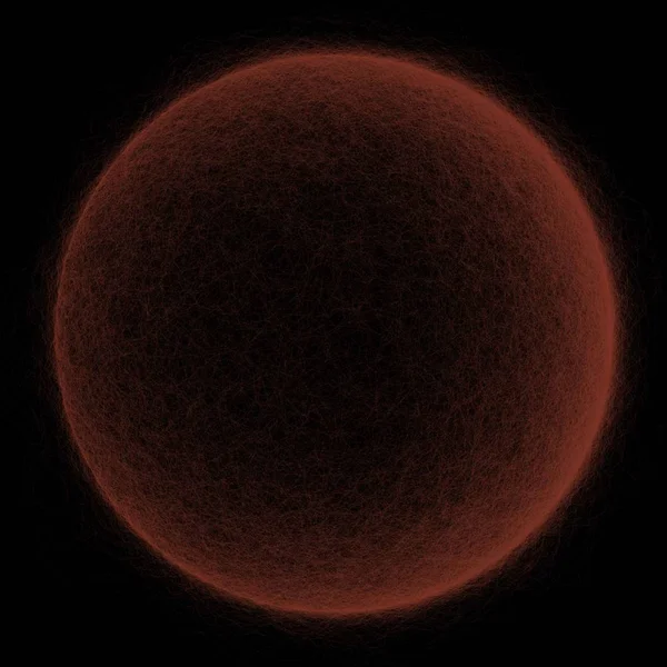Arte Gerativa Abstrato Esfera Vermelha Sobre Fundo Escuro — Fotografia de Stock