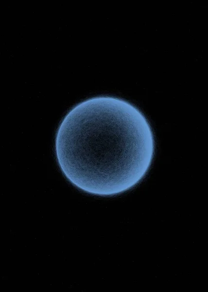 Abstract generative art blue sphere on dark background