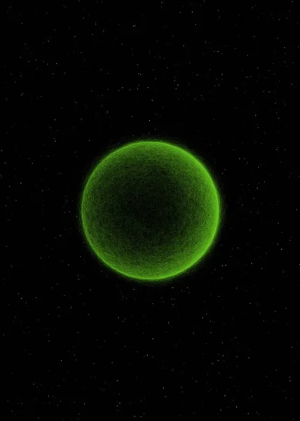概要暗黒地に緑の球体 — ストック写真