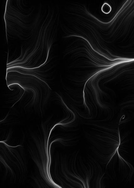 黑白生成艺术波浪形随机噪声绘图说明 — 图库照片