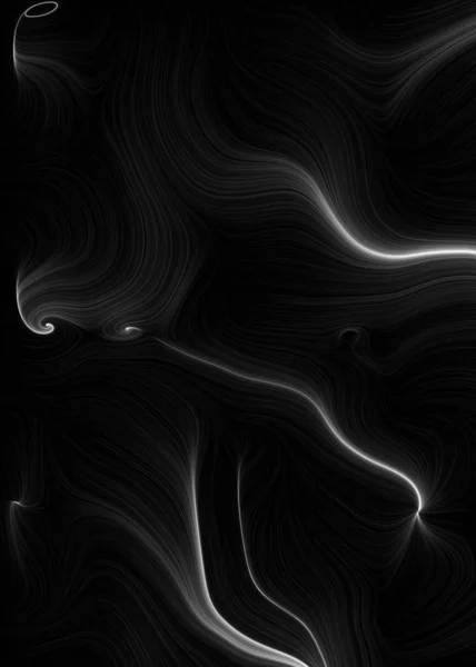 黑白生成艺术波浪形随机噪声绘图说明 — 图库照片