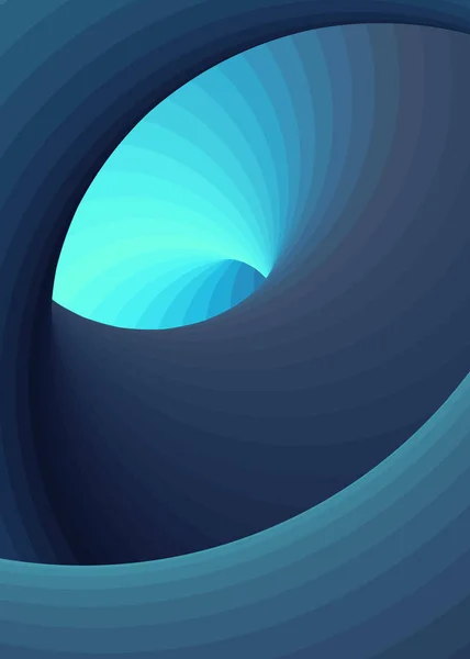 Blue Swirl Wormhole Vortex Twist Generative Art Background Illustration — Stock Vector