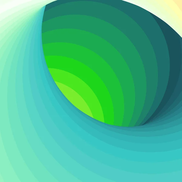 Groen Blauw Kolk Wormgat Vortex Twist Generatieve Kunst Achtergrond Illustratie — Stockvector