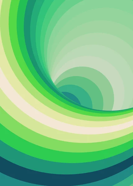 Zielony Wirujący Tunel Czasoprzestrzenny Vortex Twist Generative Art Tło Ilustracja — Wektor stockowy