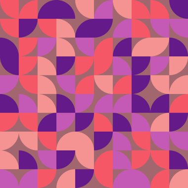 Seamless pattern random colored quarter circles Generative Art background illustration