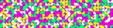 Seamless pattern random colored quarter circles Generative Art background illustration