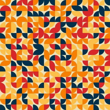 Seamless pattern random colored quarter circles Generative Art background illustration