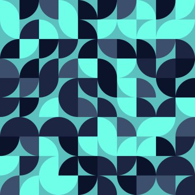 Seamless pattern random colored quarter circles Generative Art background illustration