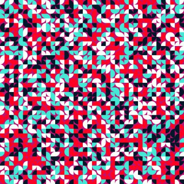 Seamless pattern random colored quarter circles Generative Art background illustration