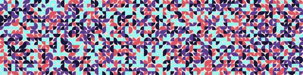 Seamless Pattern Random Colored Quarter Circles Generative Art Background Illustration — Stok Vektör