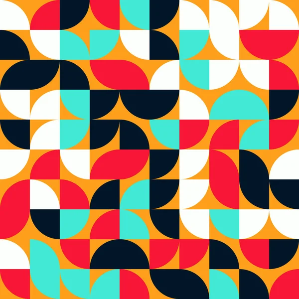 Seamless pattern random colored quarter circles Generative Art background illustration