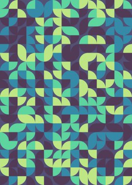 Seamless pattern random colored quarter circles Generative Art background illustration