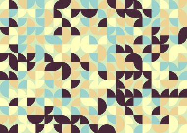 Seamless pattern random colored quarter circles Generative Art background illustration