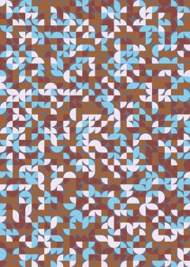 Seamless pattern random colored quarter circles Generative Art background illustration