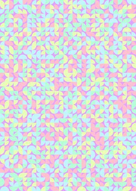 Seamless pattern random colored quarter circles Generative Art background illustration