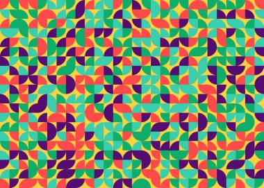 Seamless pattern random colored quarter circles Generative Art background illustration