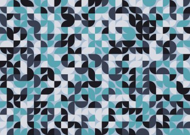 Seamless pattern random colored quarter circles Generative Art background illustration