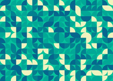 Seamless pattern random colored quarter circles Generative Art background illustration