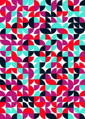 Seamless pattern random colored quarter circles Generative Art background illustration