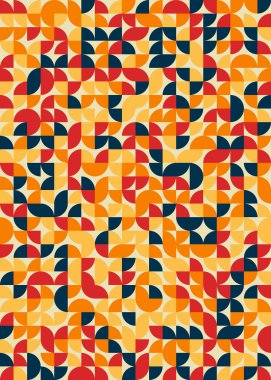 Seamless pattern random colored quarter circles Generative Art background illustration