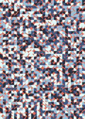 Seamless pattern random colored quarter circles Generative Art background illustration