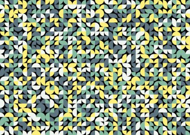 Seamless pattern random colored quarter circles Generative Art background illustration