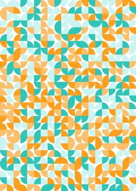 Seamless pattern random colored quarter circles Generative Art background illustration
