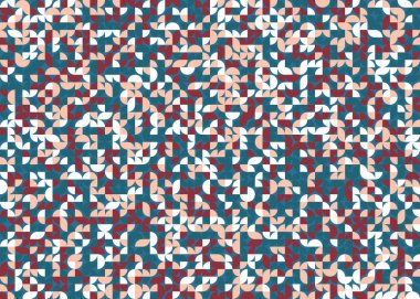 Seamless pattern random colored quarter circles Generative Art background illustration