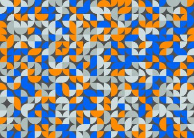 Seamless pattern random colored quarter circles Generative Art background illustration