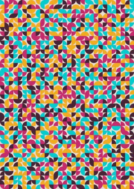 Seamless pattern random colored quarter circles Generative Art background illustration