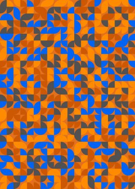 Seamless pattern random colored quarter circles Generative Art background illustration