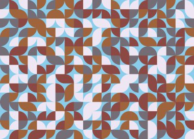 Seamless pattern random colored quarter circles Generative Art background illustration